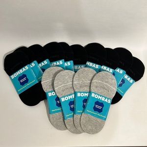 Bombas no show socks 10 black 4 grey
